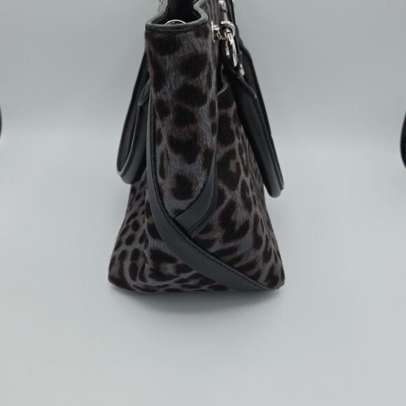 Henri Bendel Womens Lafayette Haircalf Satchel Bag Crossbody in Leopard Print - Picture 4 of 15